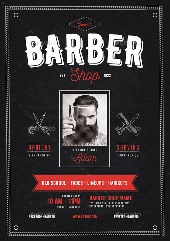  Barber Shop Flyer by Guuver GraphicRiver